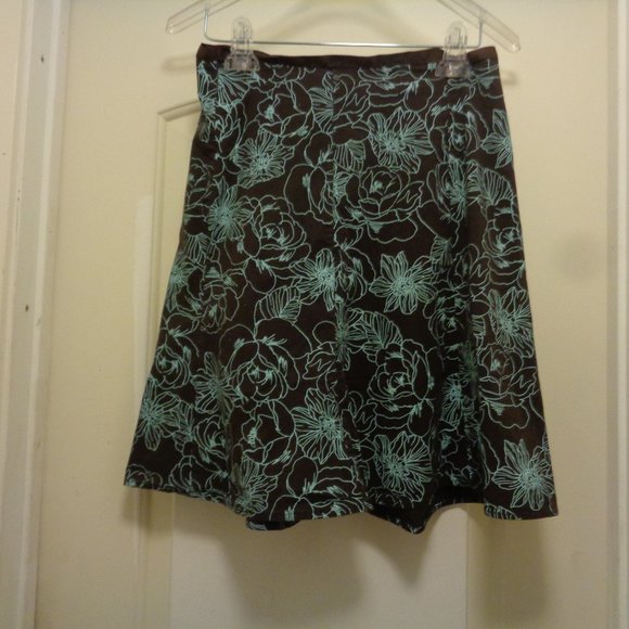 COCONUT GIRL ISLAND GIRL RAVE SPORT TROPICAL ISLAND SKIRT BROWN & BLUE LG - Picture 1 of 3